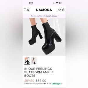 LAMODA Black Platform Ankle Boots